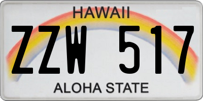 HI license plate ZZW517