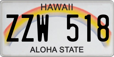 HI license plate ZZW518