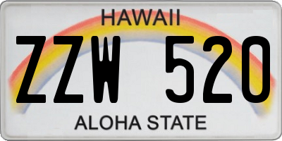 HI license plate ZZW520