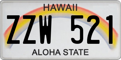 HI license plate ZZW521