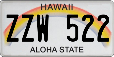 HI license plate ZZW522