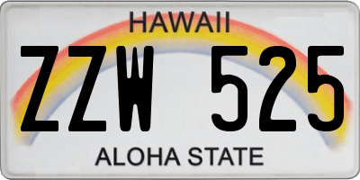 HI license plate ZZW525