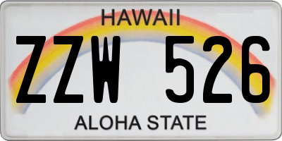 HI license plate ZZW526