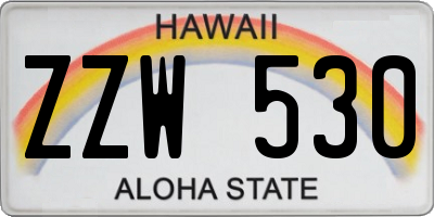 HI license plate ZZW530