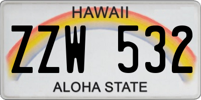 HI license plate ZZW532