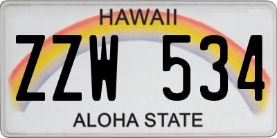 HI license plate ZZW534