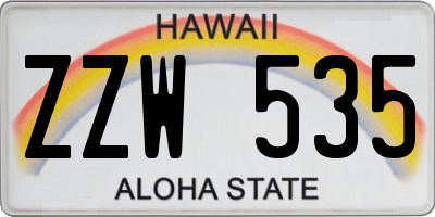 HI license plate ZZW535