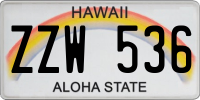 HI license plate ZZW536