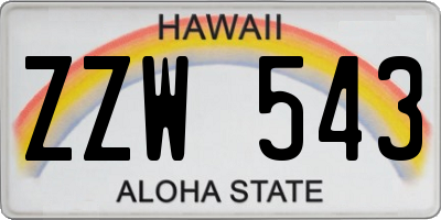 HI license plate ZZW543