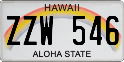 HI license plate ZZW546