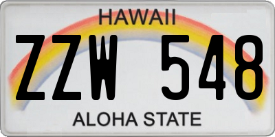 HI license plate ZZW548