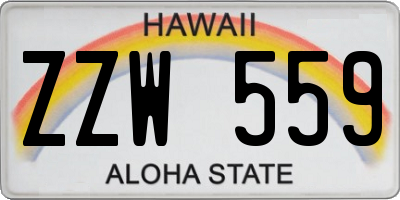 HI license plate ZZW559