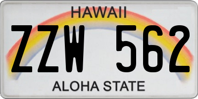 HI license plate ZZW562