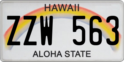 HI license plate ZZW563