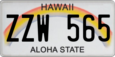 HI license plate ZZW565