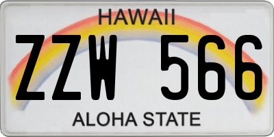 HI license plate ZZW566