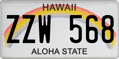 HI license plate ZZW568