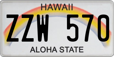 HI license plate ZZW570