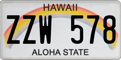 HI license plate ZZW578