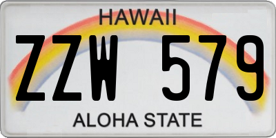 HI license plate ZZW579