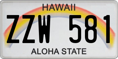 HI license plate ZZW581