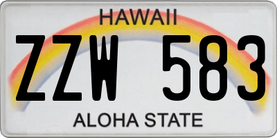 HI license plate ZZW583