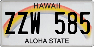 HI license plate ZZW585