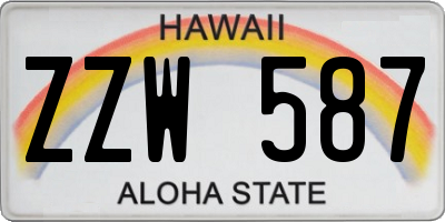 HI license plate ZZW587