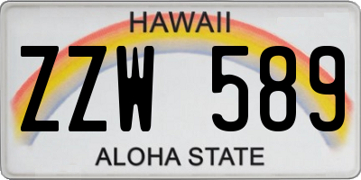 HI license plate ZZW589