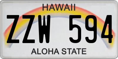 HI license plate ZZW594