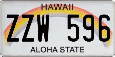 HI license plate ZZW596