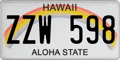 HI license plate ZZW598