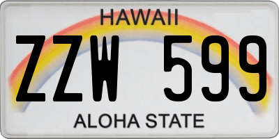 HI license plate ZZW599