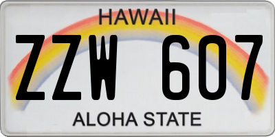 HI license plate ZZW607