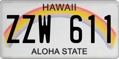 HI license plate ZZW611