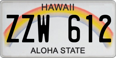 HI license plate ZZW612