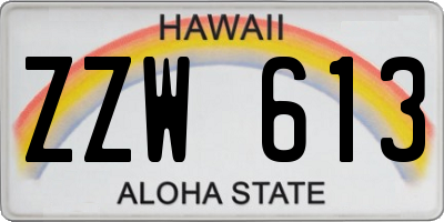 HI license plate ZZW613