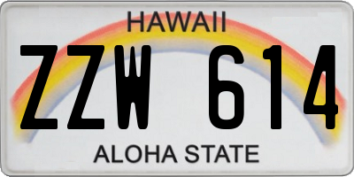 HI license plate ZZW614