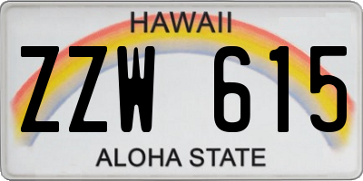 HI license plate ZZW615