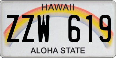 HI license plate ZZW619