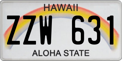 HI license plate ZZW631