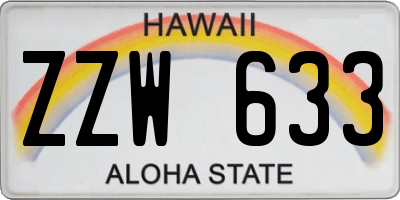 HI license plate ZZW633