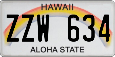 HI license plate ZZW634