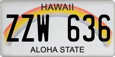 HI license plate ZZW636