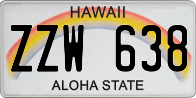 HI license plate ZZW638