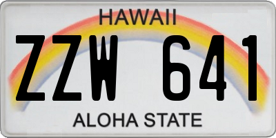 HI license plate ZZW641