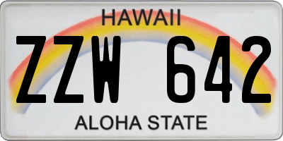 HI license plate ZZW642