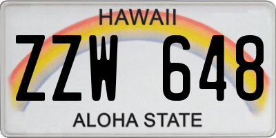 HI license plate ZZW648