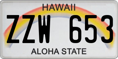 HI license plate ZZW653