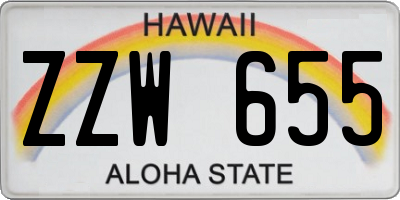 HI license plate ZZW655